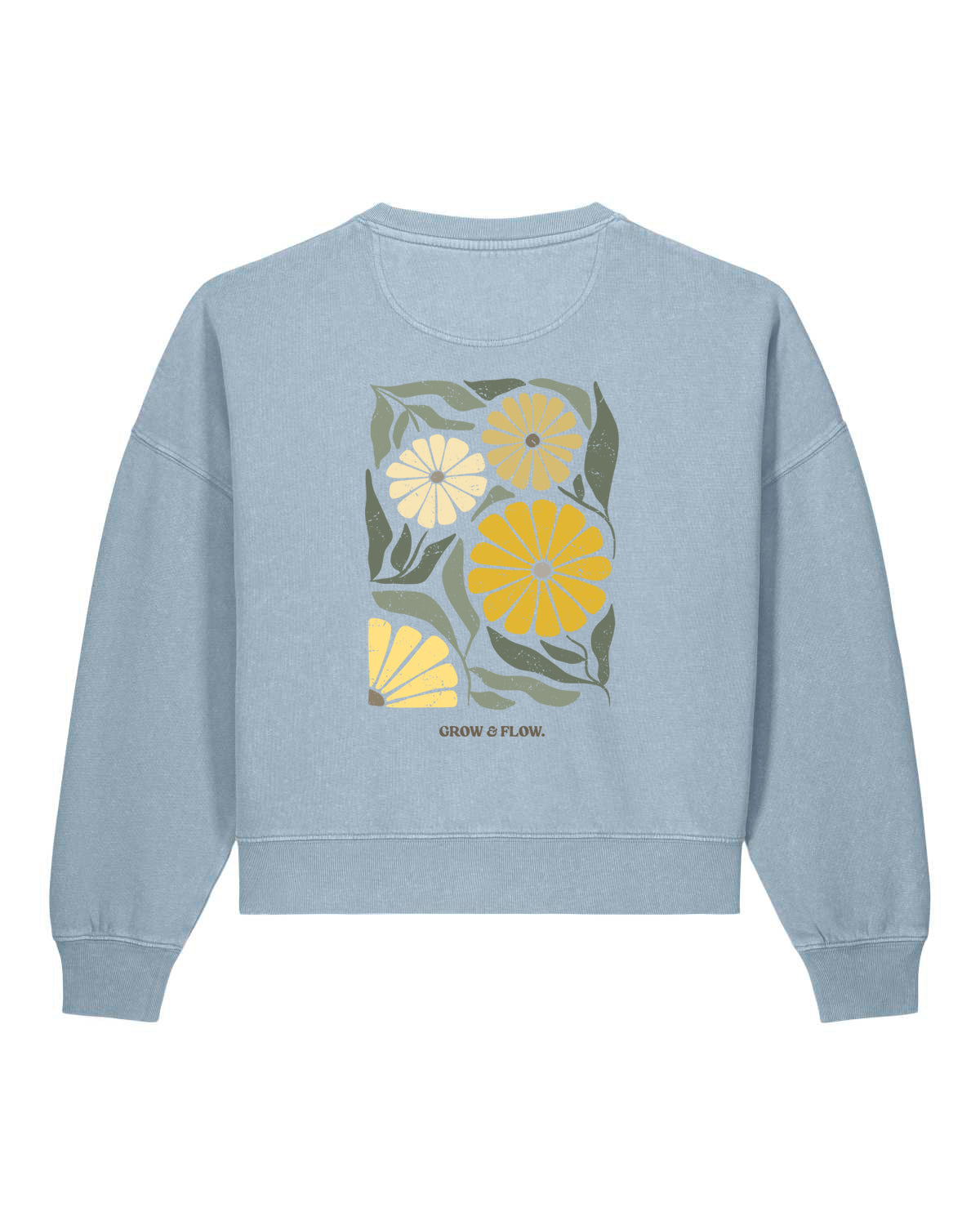 BIO FRAUEN SWEATSHIRT MIT BACKPRINT "DANDELION."