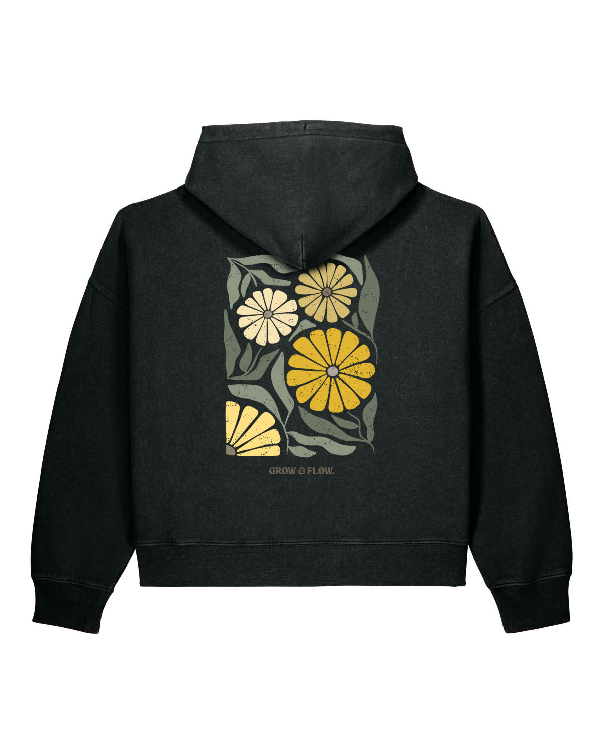 BIO FRAUEN HOODIE MIT BACKPRINT "DANDELION."
