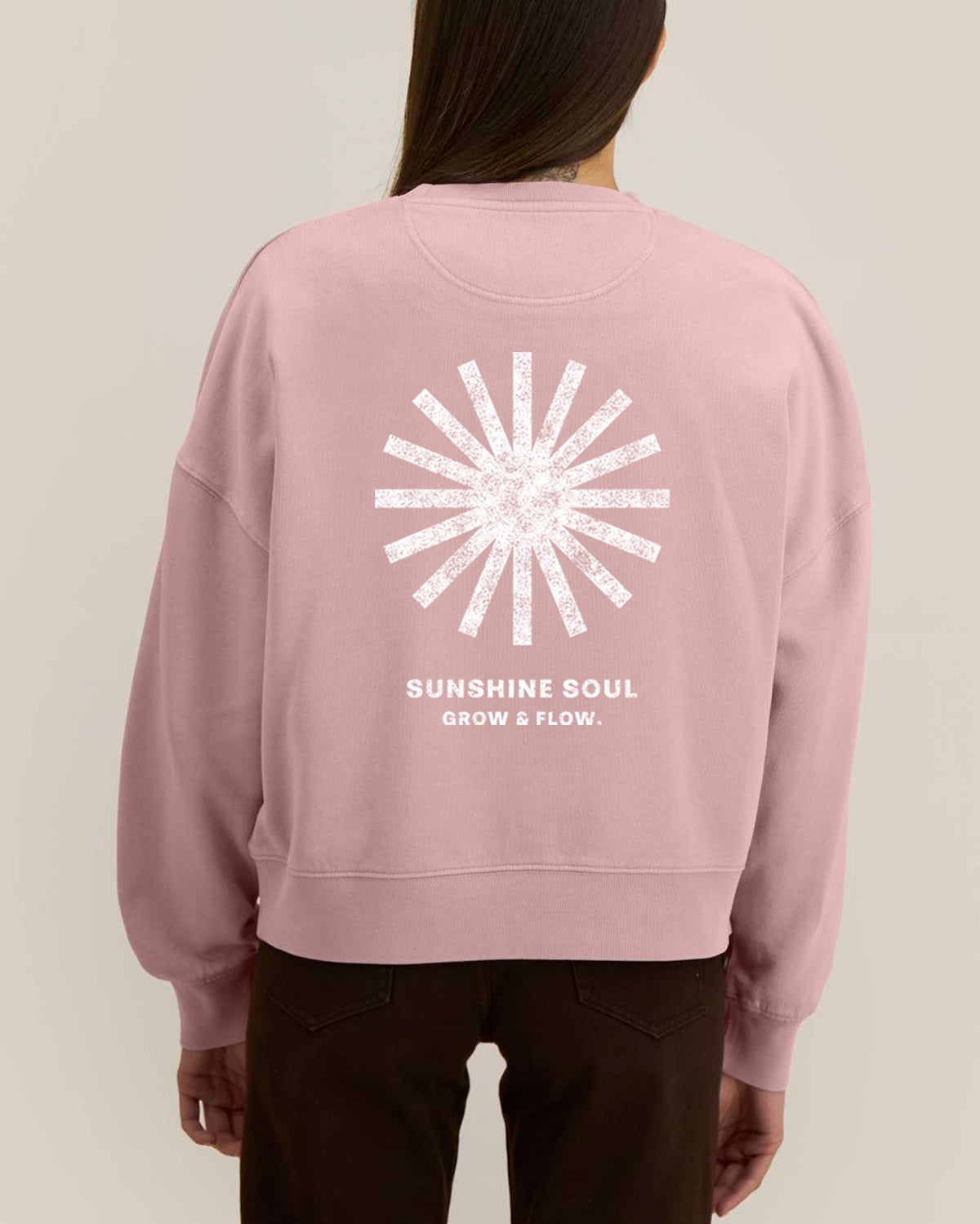 BIO FRAUEN SWEATSHIRT MIT BACKPRINT "SUNSOUL."