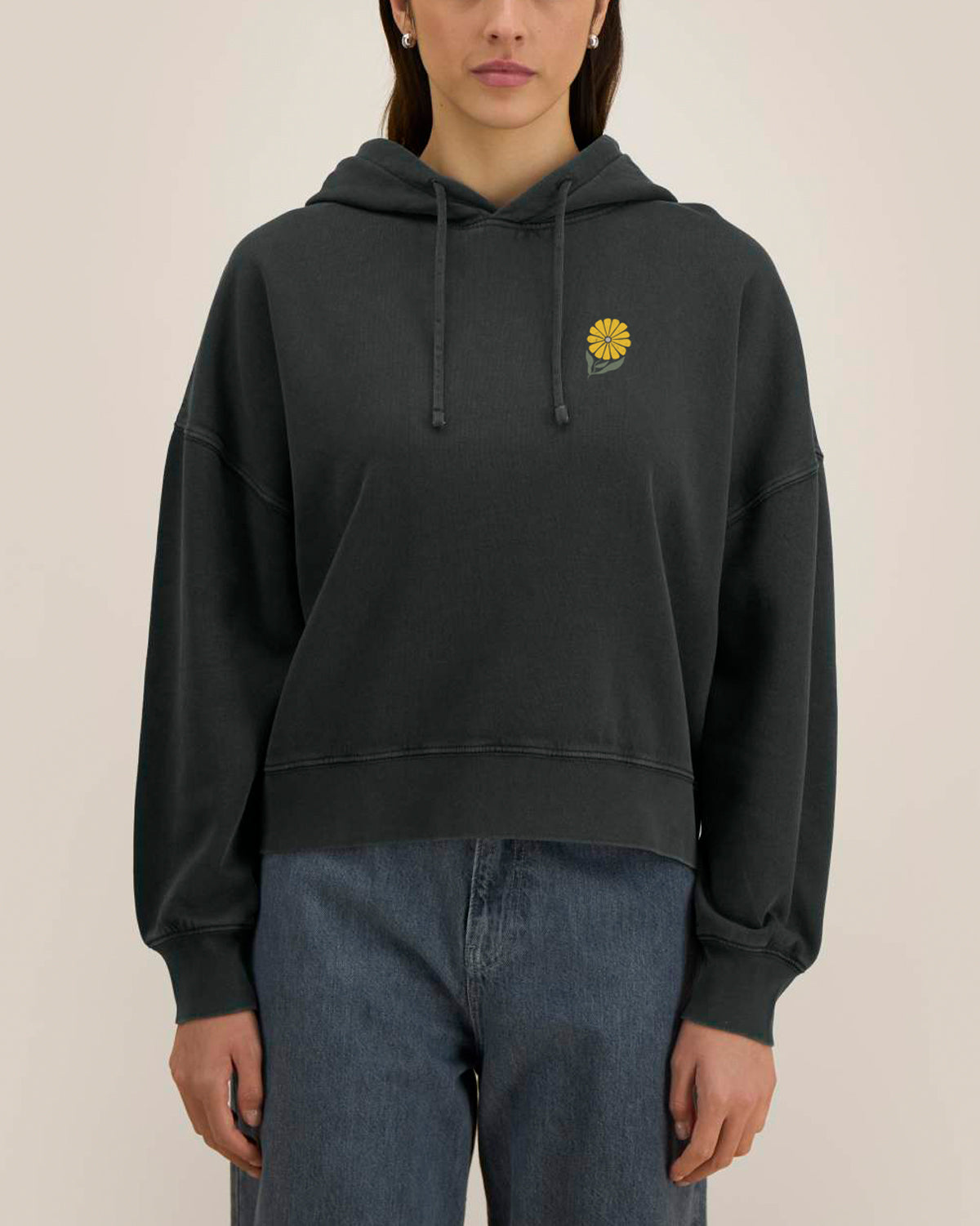 BIO FRAUEN HOODIE MIT BACKPRINT "DANDELION."