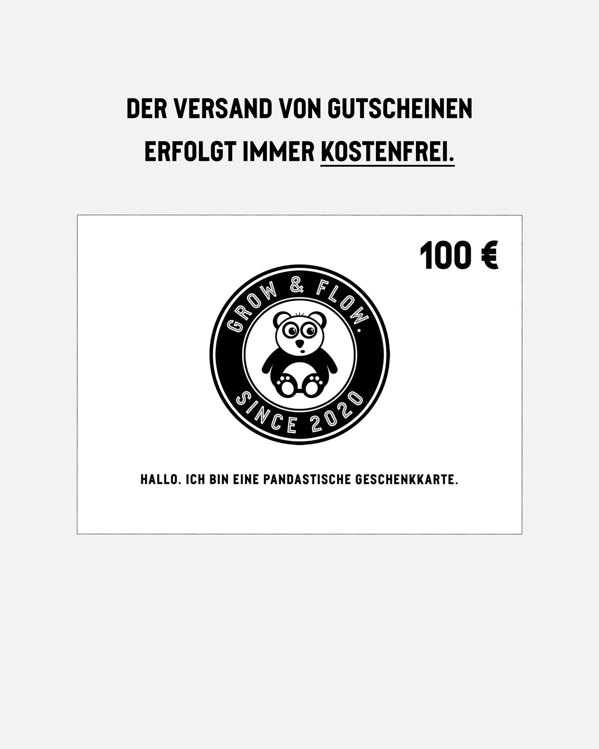 GESCHENKKARTE FÜR ALLES VON GROW & FLOW. 100€.