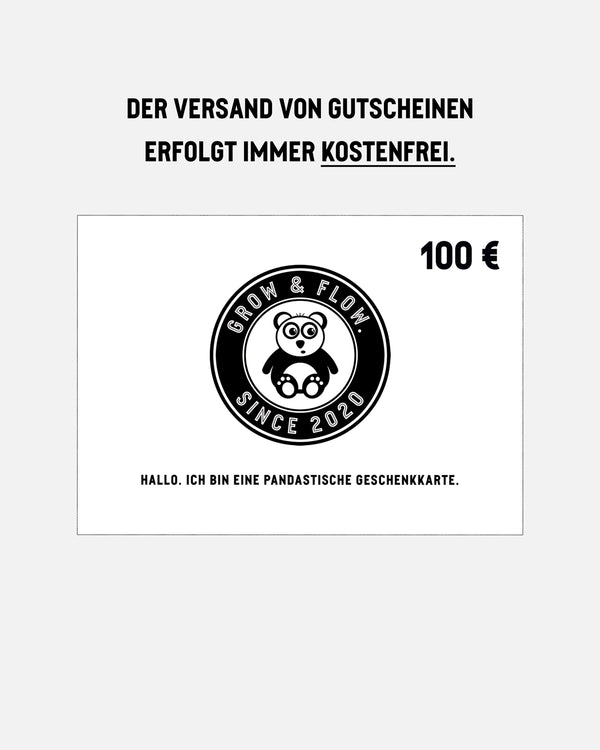 GESCHENKKARTE FÜR ALLES VON GROW & FLOW. 100€.