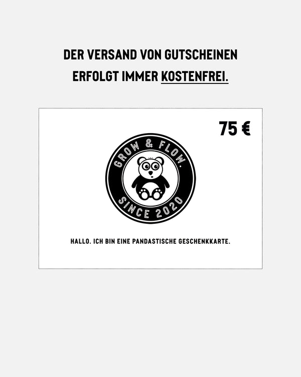 GESCHENKKARTE FÜR ALLES VON GROW & FLOW. 75€.