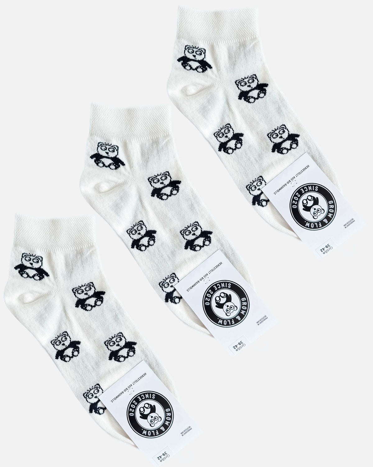 BIO-SNEAKERSOCKEN VORTEILSPACK "PANDA. EVERYWHERE." (3ER-SET)
