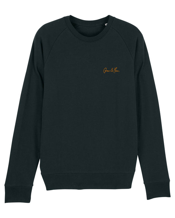 BIO RUNDHALS-SWEATSHIRT "HORIZON. SIGNED. ORANGE."