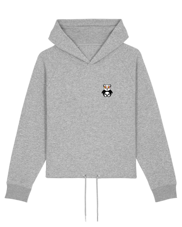 KURZER BIO-LADIES KAPUZENSWEAT "LOVE. PANDA. 2023."