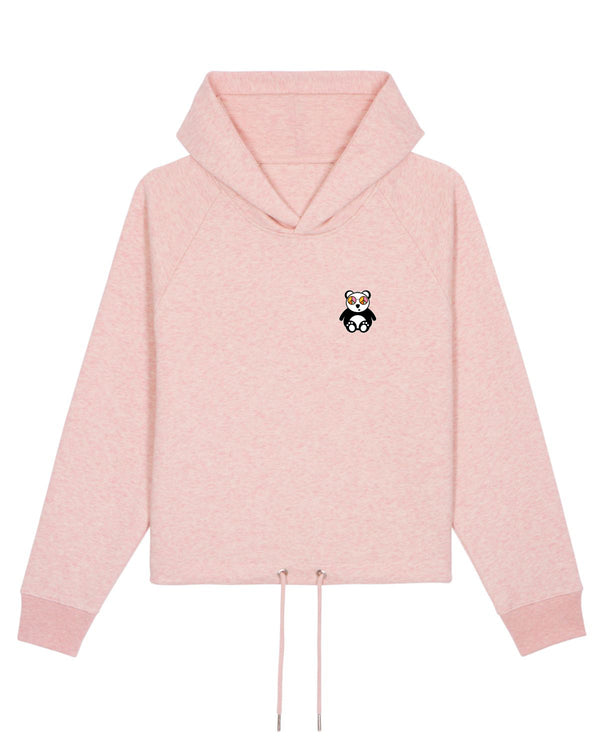 KURZER BIO-LADIES KAPUZENSWEAT "LOVE. PANDA. 2023."