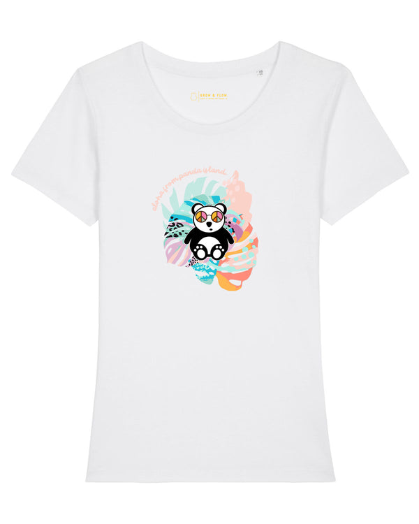 BIO-LADIES T-SHIRT ANLIEGEND "LOVE. PANDA. PEACE."