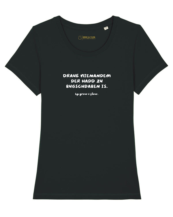 BIO-LADIES T-SHIRT ANLIEGEND "BUGSCHDABEN."