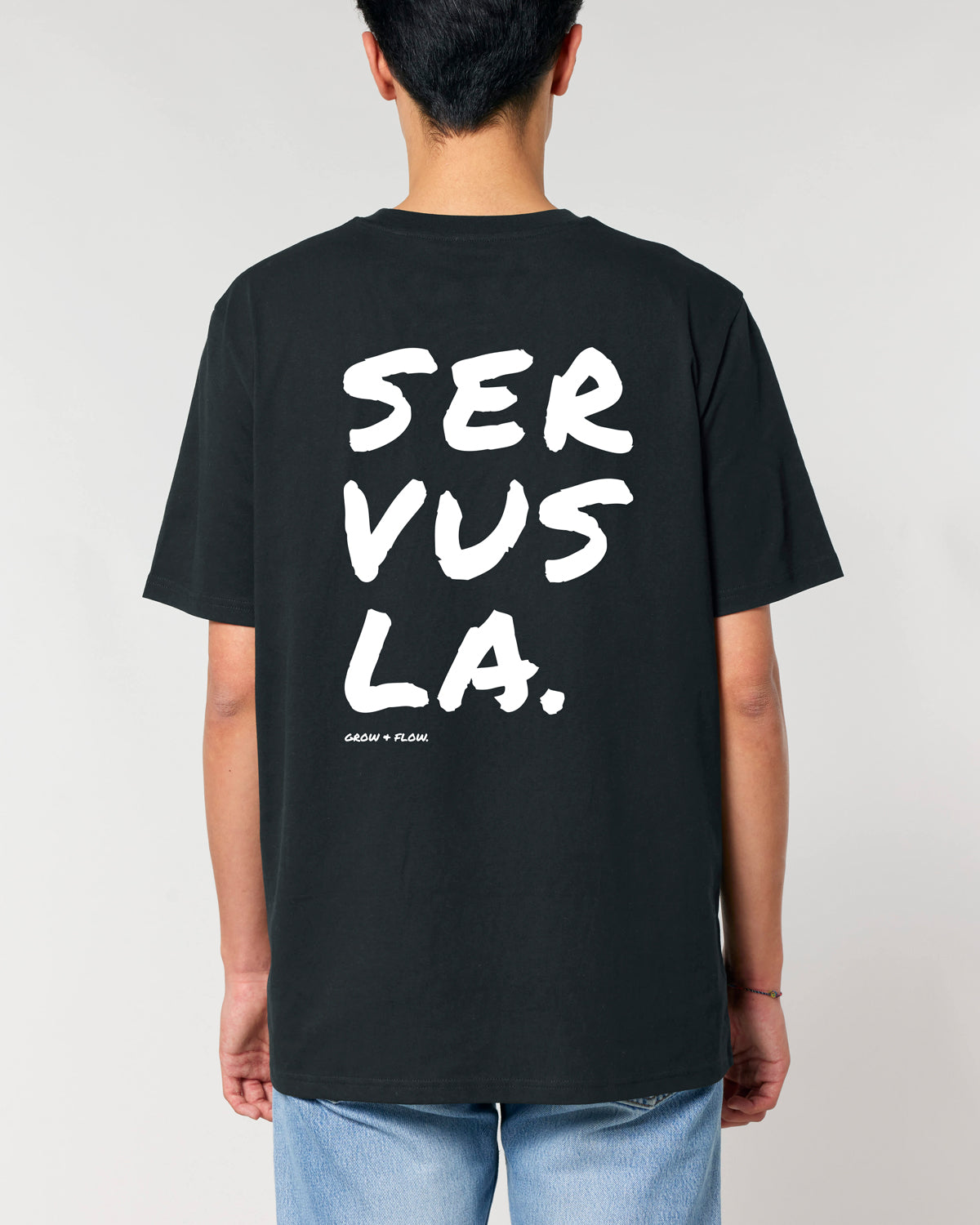 BIO T-SHIRT MIT BACKPRINT "SERVUSLA 2.0."