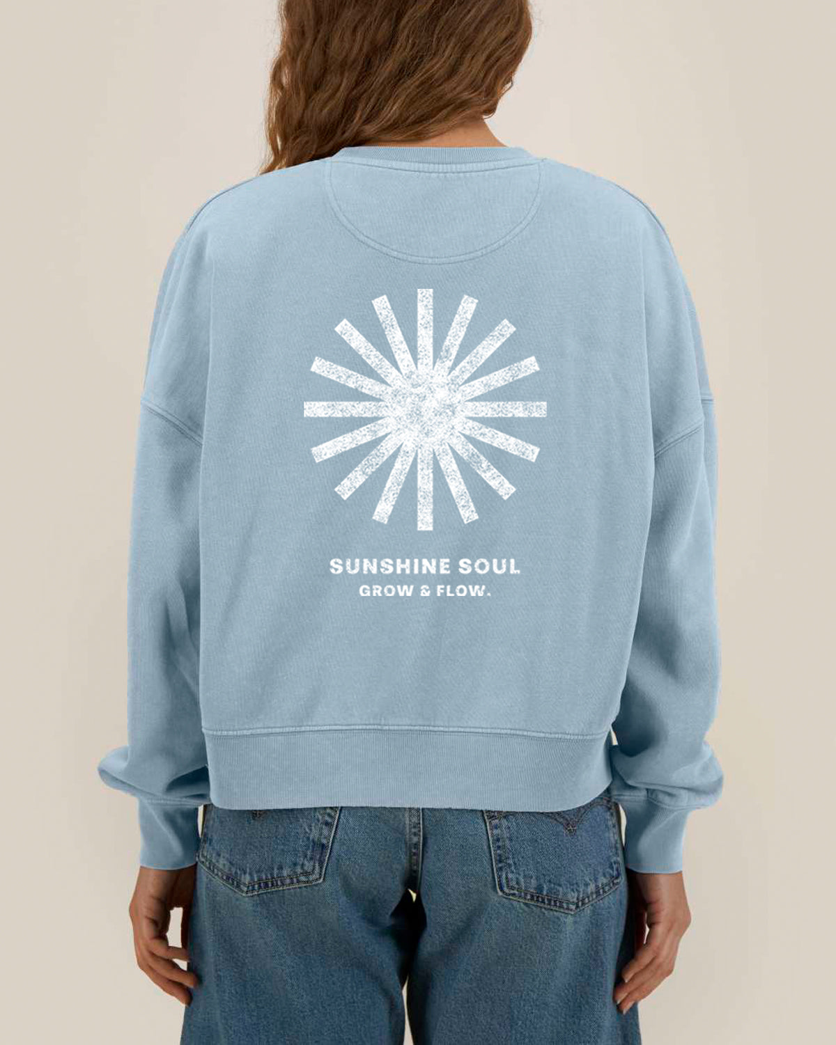 BIO FRAUEN SWEATSHIRT  MIT BACKPRINT "SUNSOUL."