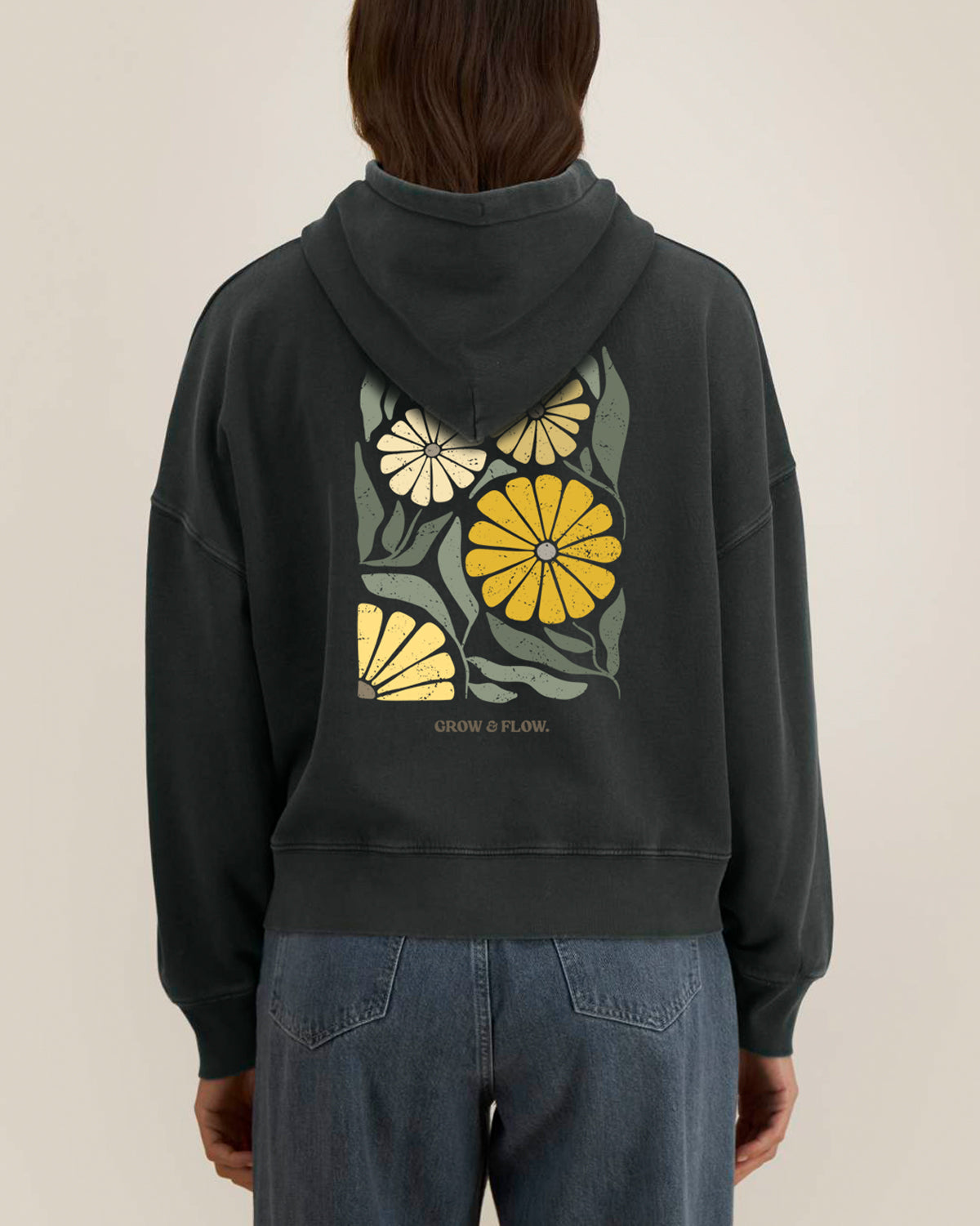 BIO FRAUEN HOODIE MIT BACKPRINT "DANDELION."