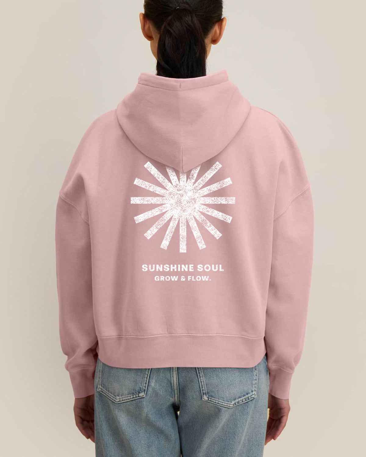 BIO FRAUEN HOODIE MIT BACKPRINT "SUNSOUL."