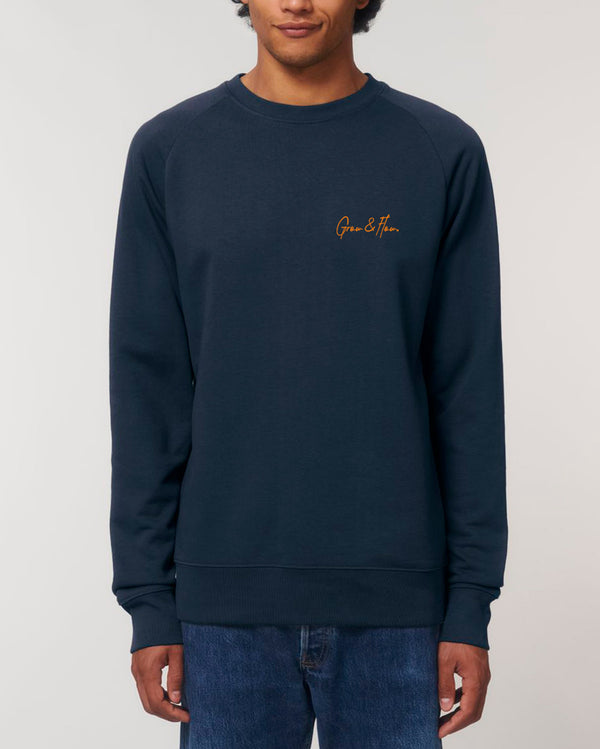BIO RUNDHALS-SWEATSHIRT "HORIZON. SIGNED. ORANGE."