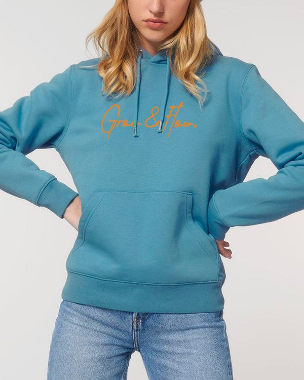 BIO HOODIE "HORIZON. SIGNED. ORANGE."