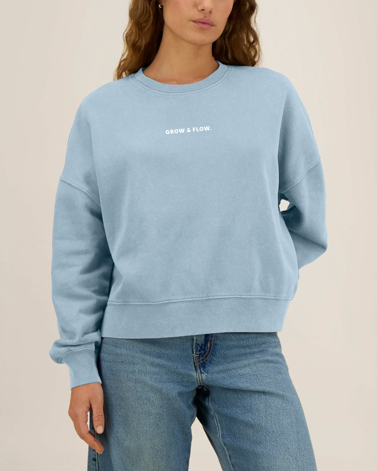 BIO FRAUEN SWEATSHIRT  MIT BACKPRINT "SUNSOUL."
