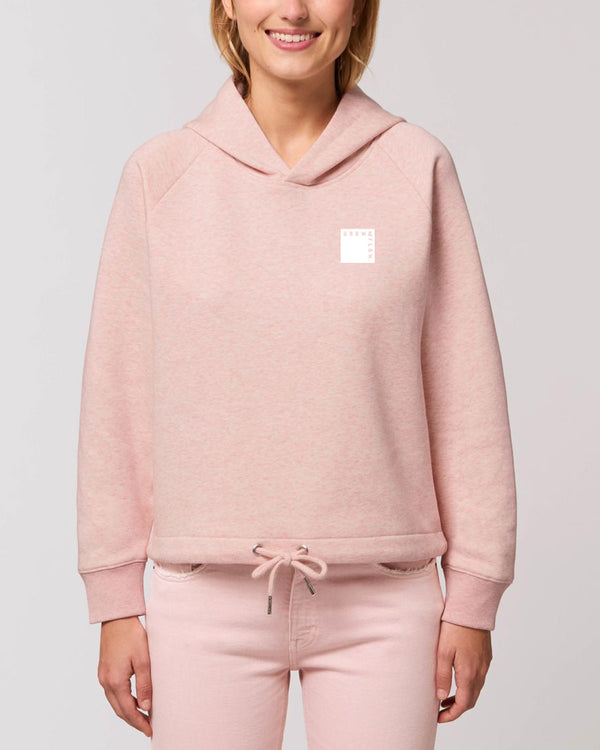 KURZER BIO-LADIES KAPUZENSWEAT "MMXX SQUARE."