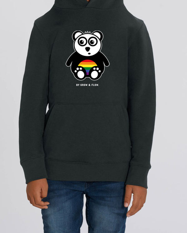 BIO-KIDS HOODIE "PRIDE. PANDA. WHITE."