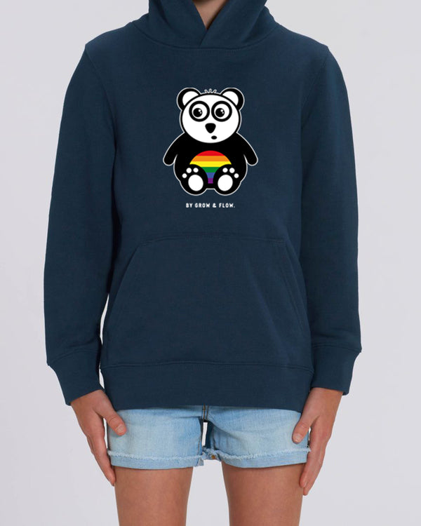 BIO-KIDS HOODIE "PRIDE. PANDA. WHITE."