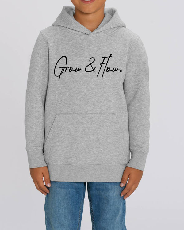 BIO-KIDS HOODIE "HORIZON. SIGNED. BLACK."
