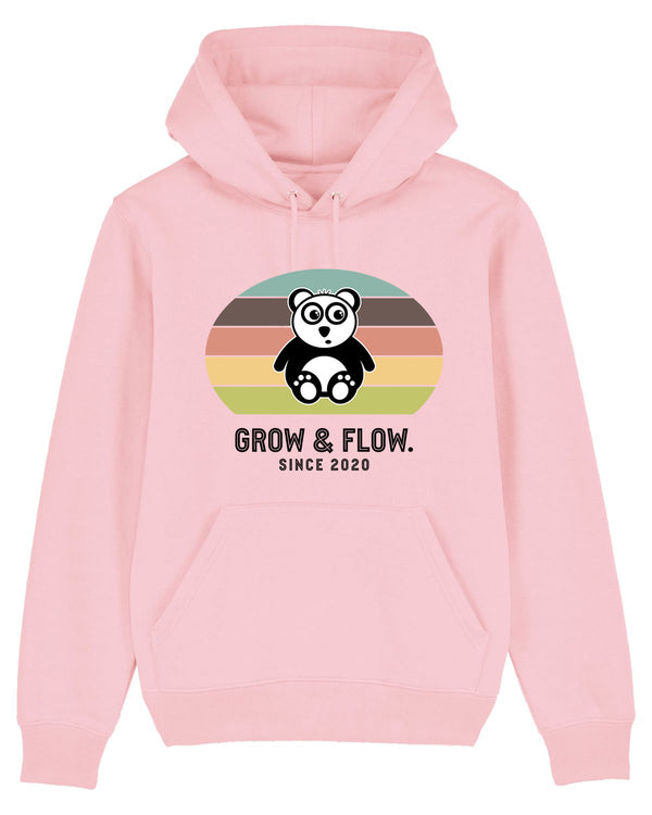 BIO-UNISEX KUSCHELHOODIE "RETRO. PANDA. BLACK."