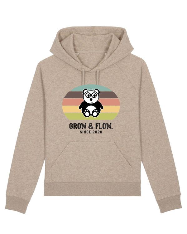 BIO-LADIES HOODIE "RETRO. PANDA. BLACK."