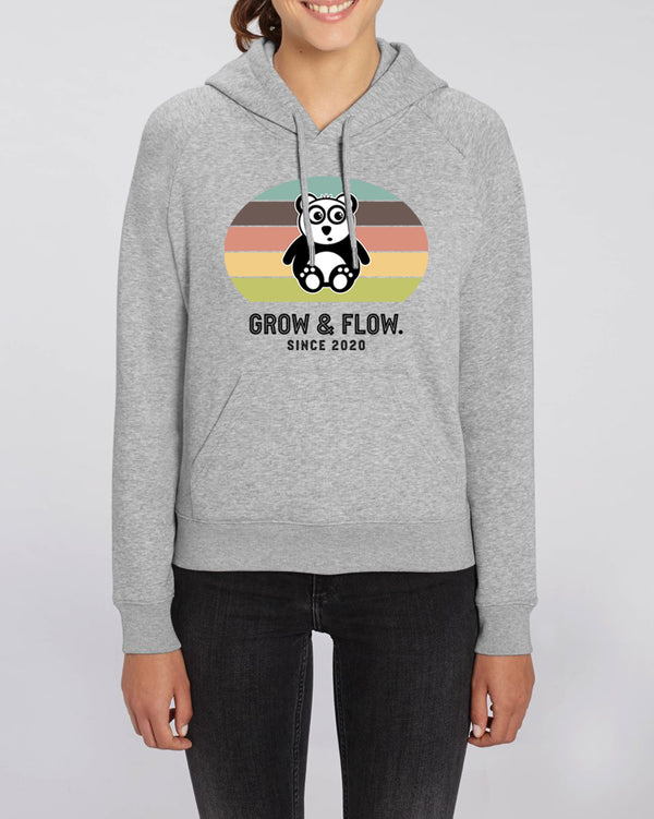 BIO-LADIES HOODIE "RETRO. PANDA. BLACK."