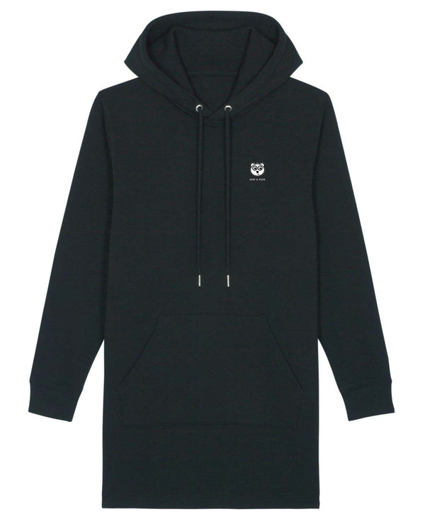LADIES BIO HOODIE-KLEID MIT KAPUZE "PURE. PANDA. HEAD."