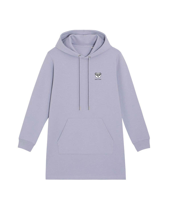 LADIES BIO HOODIE-KLEID MIT KAPUZE "PURE. PANDA. HEAD."