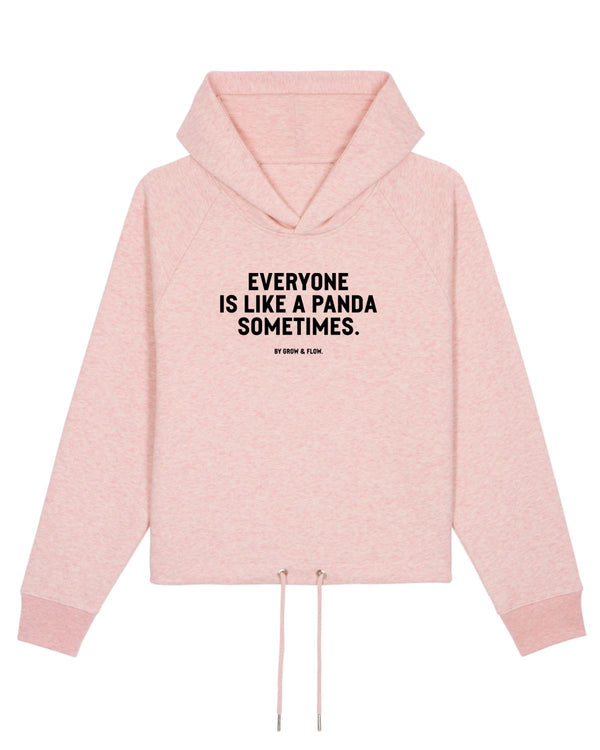 KURZER BIO-LADIES KAPUZENSWEAT "PANDA. SOMETIMES."