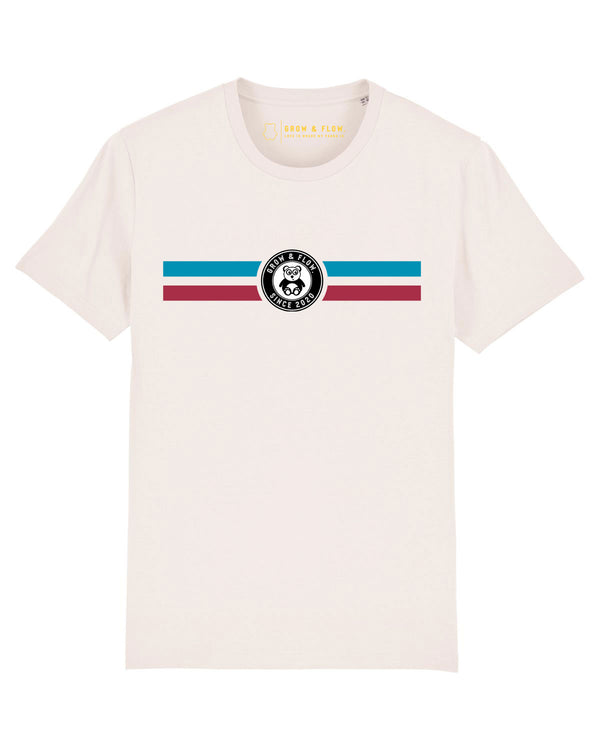 BIO PREMIUM T-SHIRT "GROW & FLOW. PANDA. STRIPES."