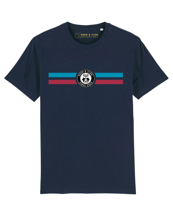 BIO PREMIUM T-SHIRT "GROW & FLOW. PANDA. STRIPES."