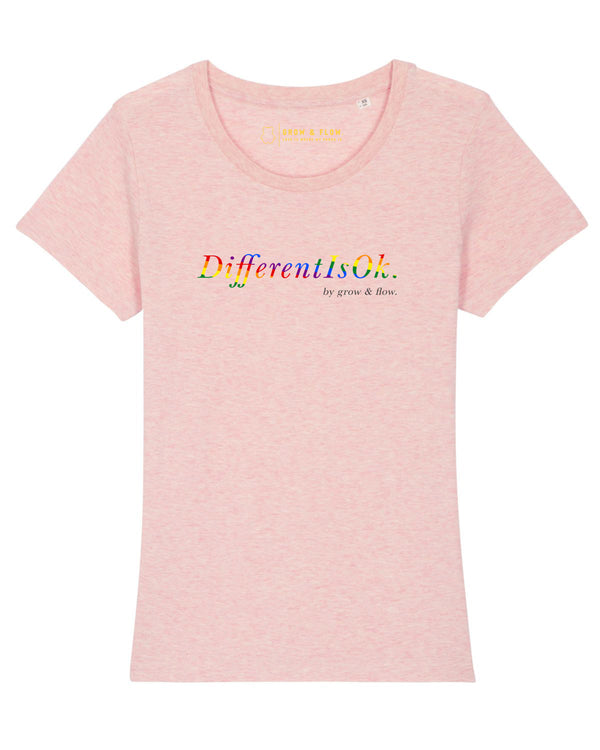 BIO-LADIES T-SHIRT ANLIEGEND "DifferentIsOk."
