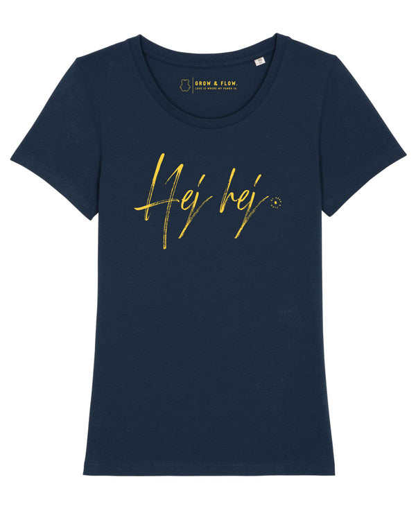 BIO-LADIES T-SHIRT ANLIEGEND "HEJ HEJ."
