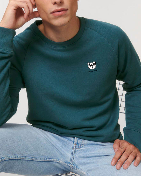 BIO RUNDHALS-SWEATSHIRT "PURE. PANDA. HEAD."