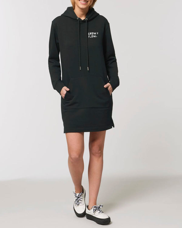 LADIES BIO HOODIE-KLEID MIT KAPUZE "ANTI."