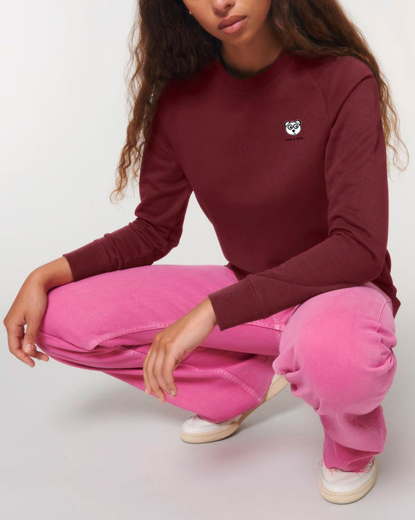 BIO RUNDHALS-SWEATSHIRT "PURE. PANDA. HEAD."