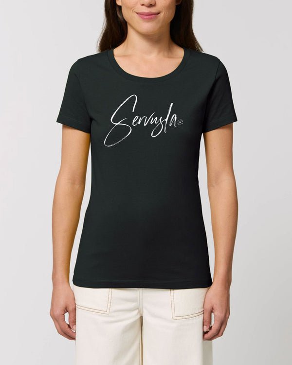 BIO-LADIES T-SHIRT ANLIEGEND "SERVUSLA."
