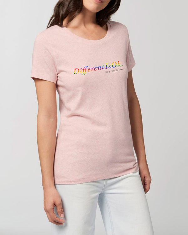 BIO-LADIES T-SHIRT ANLIEGEND "DifferentIsOk."