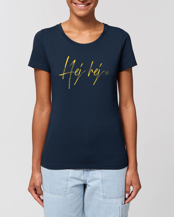 BIO-LADIES T-SHIRT ANLIEGEND "HEJ HEJ."