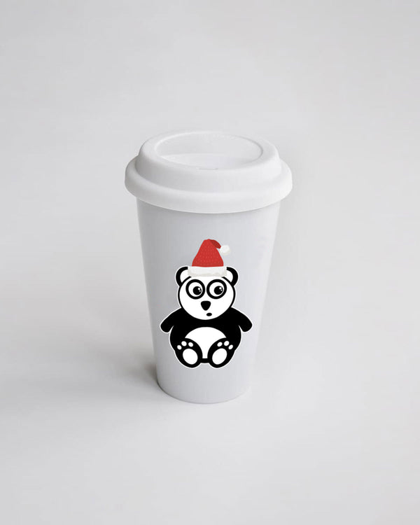 COFFEE-TO-GO BECHER INKL. SILIKONDECKEL "SANTA. PANDA."