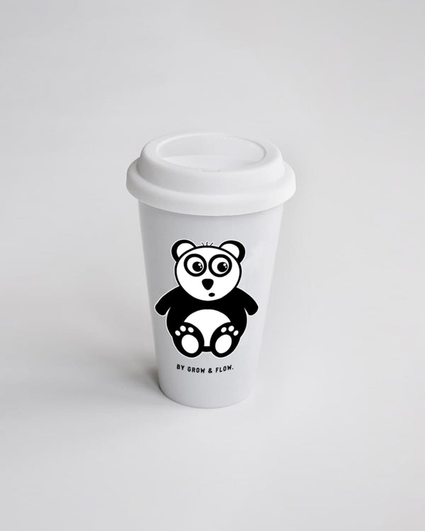 COFFEE-TO-GO BECHER INKL. SILIKONDECKEL "GROW & FLOW. PANDA."